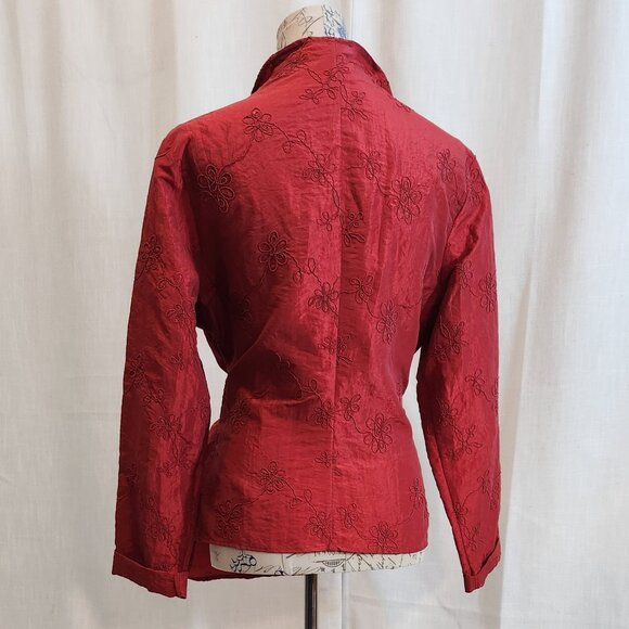 Italian-Made Smoking Jacket-Style Blouse - Picture 2 of 5